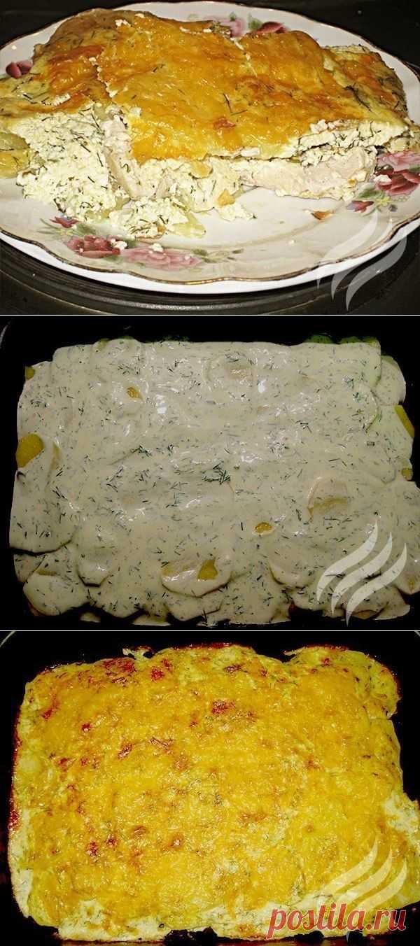 Как приготовить картофельная запеканка с курицей - рецепт, ингридиенты и фотографии