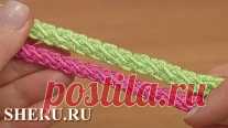 Шнур гусеничка из полустолбиков, урок вязания крючком 110