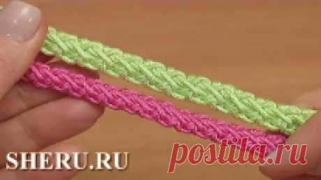 Шнур гусеничка из полустолбиков, урок вязания крючком 110