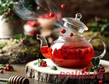 ️Чай с калиной, шиповником и клюквой.
