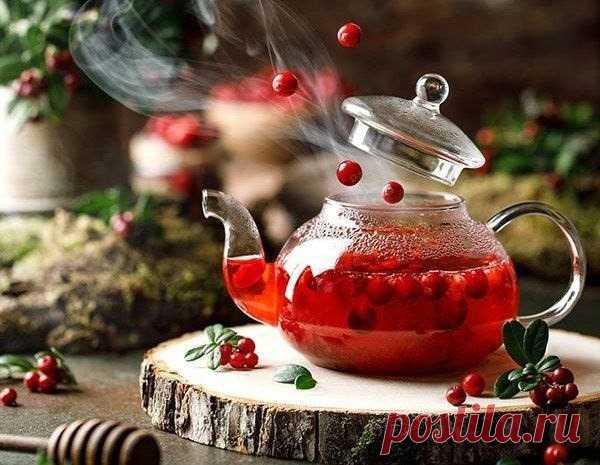 ️Чай с калиной, шиповником и клюквой.