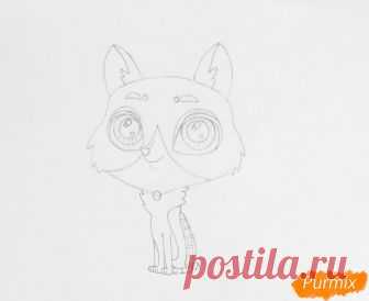 Как нарисовать собаку Бастера из My Littlest Pet Shop карандашом поэтапно