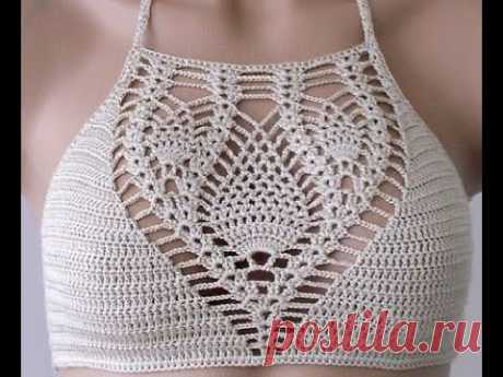 Кроп топ крючком Мастер класс с подробным разбором схемы вязания Crochet crop top Урок 214
