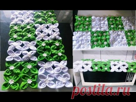 PANO PRA MICROONDAS DE FLORES DE FUXICOS