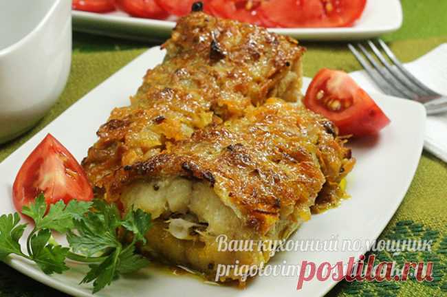 Минтай в духовке с морковью, луком и майонезом: пошаговый рецепт с фото