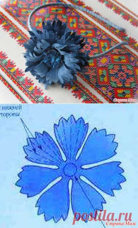 Василек из джинсовой ткани - Цветы из ткани - Страна Мам