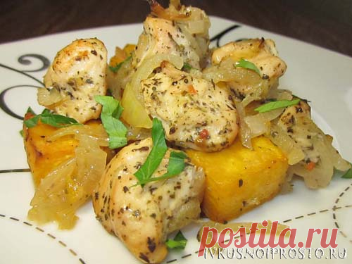 Курица с тыквой - пошаговый рецепт с фото | И вкусно и просто