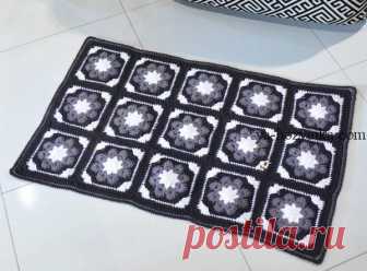 Прямоугольный коврик крючком