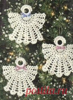 Рождественские ангелочки крючком
