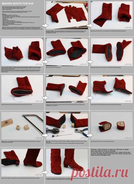 Making boots for BJD tutorial by scargeear on DeviantArt
