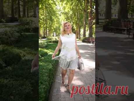 Белое платье с серебряными полосками #shorts