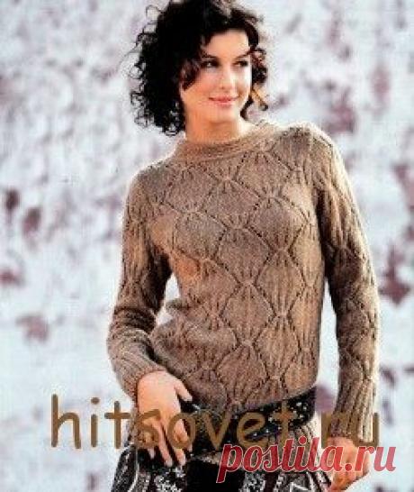 Вязаный пуловер с узором рубчик