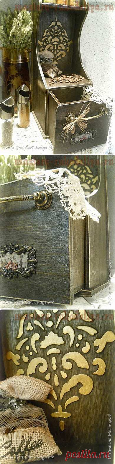 Мастер-класс по декупажу на дереве: Полка для специй