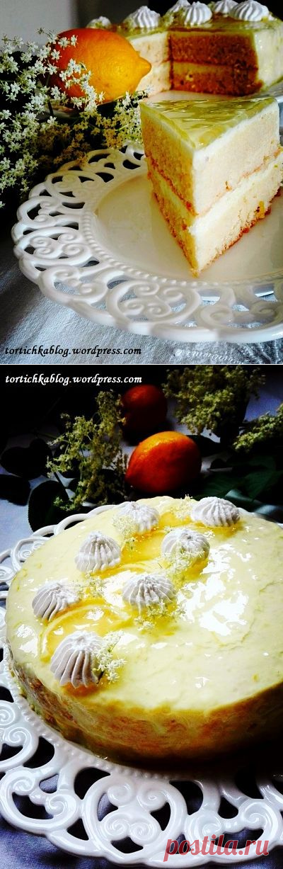 Торта с лимонов крем и сироп от бъз / Cake with lemon cream and elderberry syrup – ТОРТИЧКА