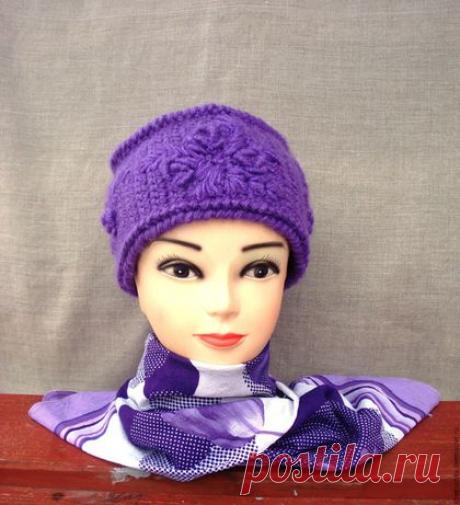 Купить Вязаная шапочка &quot;Сиреневая&quot; - сиреневый, вязаная шапочка, женская шапка, шапка, Аксессуары handmade
(готовая работа)