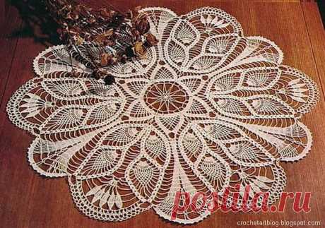 Красивая салфетка крючком схема. Большие салфетки крючком |