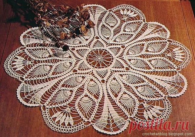 Красивая салфетка крючком схема. Большие салфетки крючком |