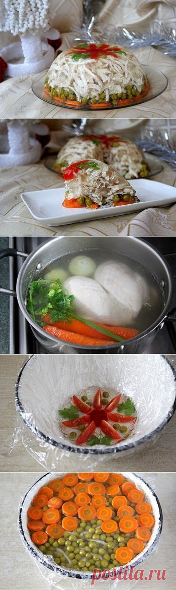 Как приготовить заливное из курицы. - рецепт, ингридиенты и фотографии