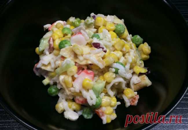 Крабовый салат из замороженной овощной смеси: готовим за три минуты - Steak Lovers - медиаплатформа МирТесен