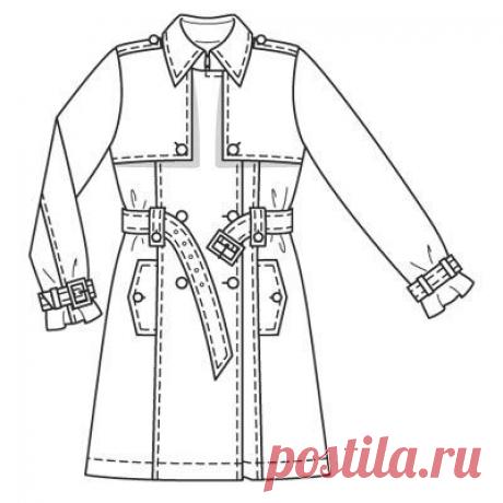 Тренчкот - выкройка № 119 из журнала 3/2009 Burda – выкройки тренчкотов на Burdastyle.ru