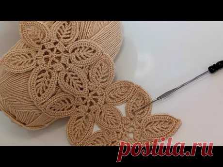 Посмотрите на эту красоту! Цельный цветочный мотив, вязка крючком