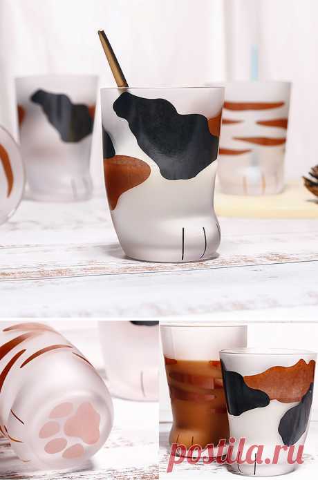 Стеклянные стаканы в виде кошачьих лапок