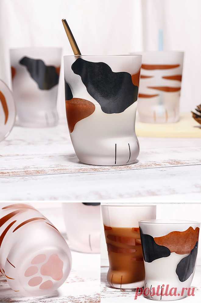 Стеклянные стаканы в виде кошачьих лапок