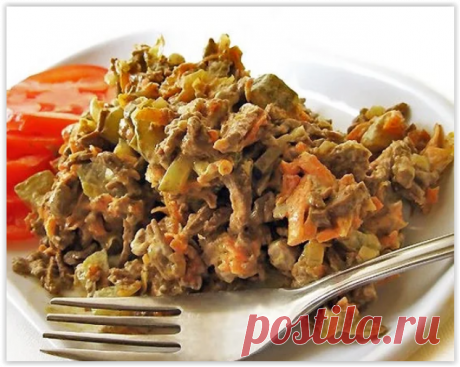 Очень простой и фантастически вкусный печеночный салат!