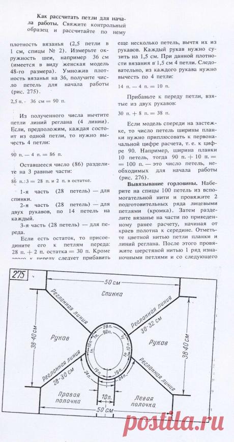 расчёт петель для вязания реглана / Вязание спицами / Вязание спицами для начинающих