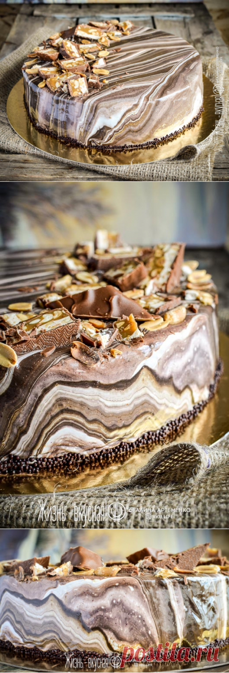 Мужской муссовый торт "Сникерс" с темным пивом • Жизнь - вкусная! Кулинарный сайт Галины Артеменко