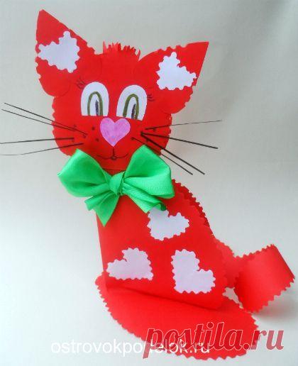 как сделать из бумаги кошку