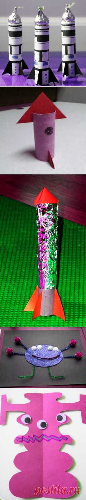 Детские поделки на день Космонавтики. | Идеи для творчества Поделка ракета, поделка летающая тарелка,поделка космос