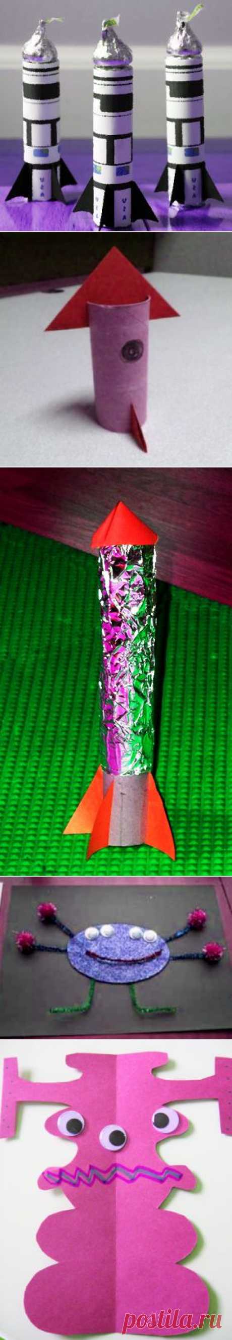 Детские поделки на день Космонавтики. | Идеи для творчества Поделка ракета, поделка летающая тарелка,поделка космос