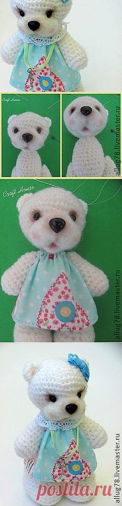 Вязаный мишка с валяной мордочкой. - Ярмарка Мастеров - ручная работа, handmade