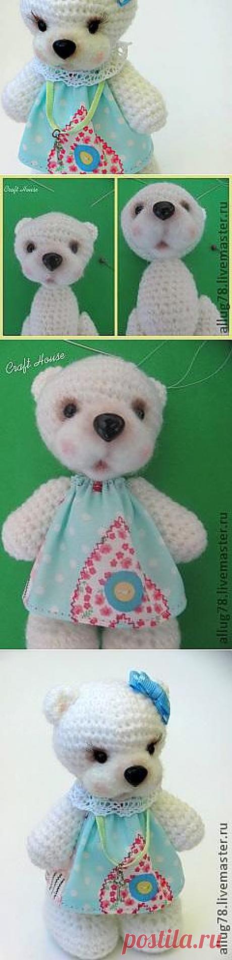 Вязаный мишка с валяной мордочкой. - Ярмарка Мастеров - ручная работа, handmade