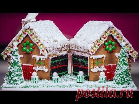 Gingerbread House filled with CAKE | Ultimate Holiday Baking Ideas | How To Cake It Step By Step