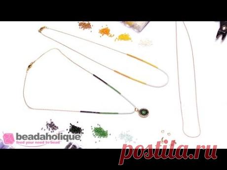 How to Make a Delicate Seed Bead Color Blocked Chain Necklace