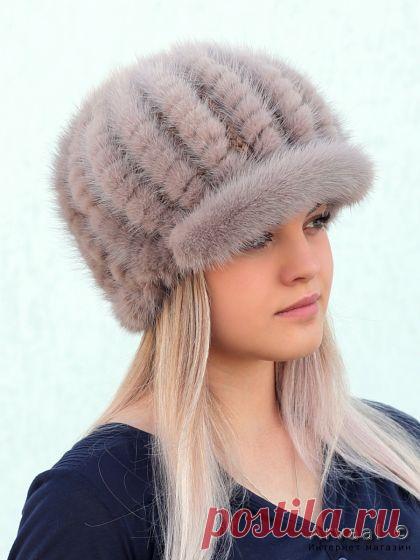 Кепка, Ксения Грейкат Женская кепка из хвостов норки - Ксения, артикул: sh-1079, класс: объемная кепка, материал: мех норк..