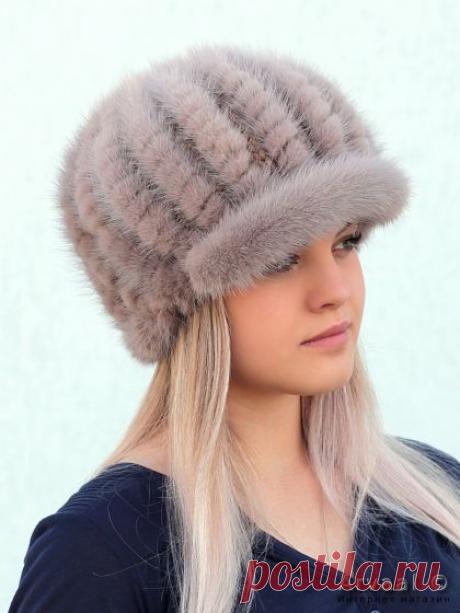 Кепка, Ксения Грейкат Женская кепка из хвостов норки - Ксения, артикул: sh-1079, класс: объемная кепка, материал: мех норк..