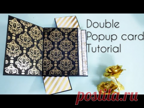 double pop up card | pop up card | scrapbook card idea - YouTube