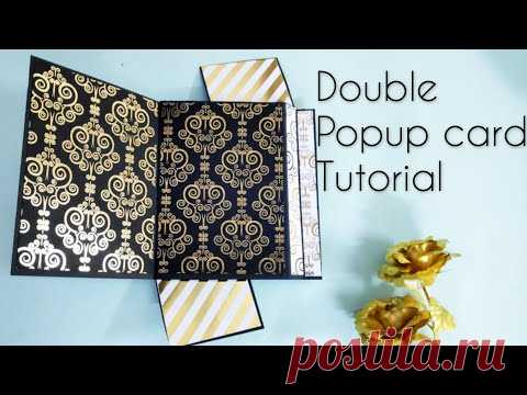 double pop up card | pop up card | scrapbook card idea - YouTube