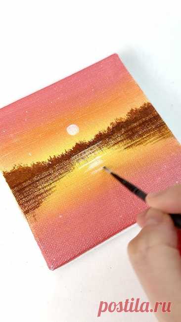 ❤️+🧡+💛 #painting #satisfying #acrylic #아크릴화