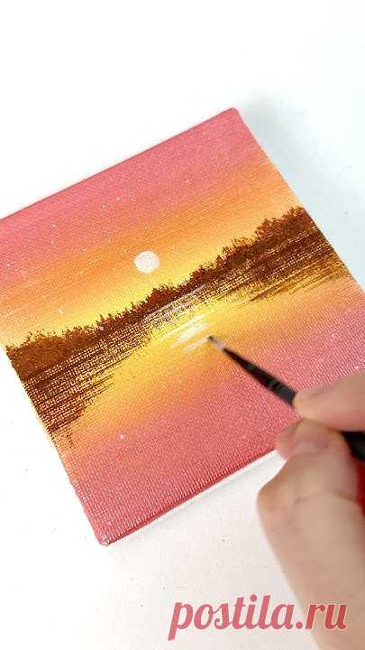 ❤️+🧡+💛 #painting #satisfying #acrylic #아크릴화