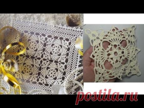 Very beautiful crochet square  ОЧЕНЬ КРАСИВЫЙ КВАДРАТ