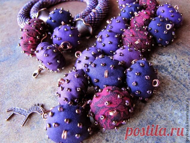 Как сделать текстильные бусины - Ярмарка Мастеров - ручная работа, handmade