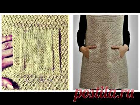 КАРМАН КЕНГУРУ ДЛЯ ПЛАТЬЯ ИЛИ ТОЛСТОВКИ. вязание спицами. kniting.КАРМАН СПИЦАМИ. туника спицами