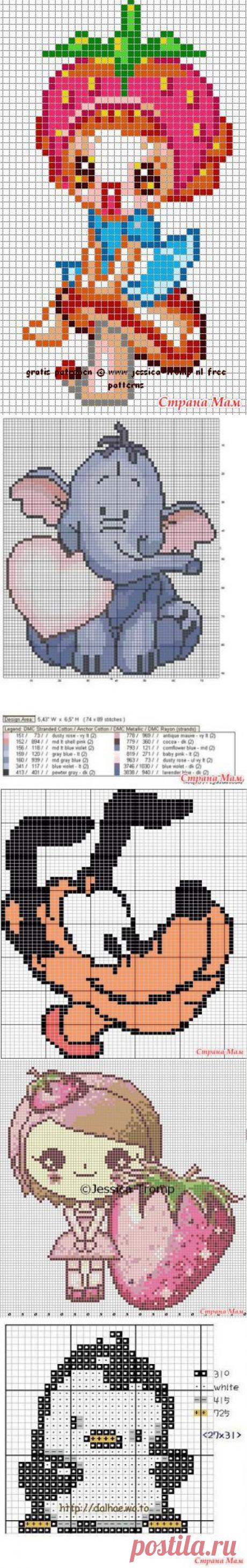 Небольшие схемы для вышивки. Детям. - Клуб рукоделия - Страна Мам