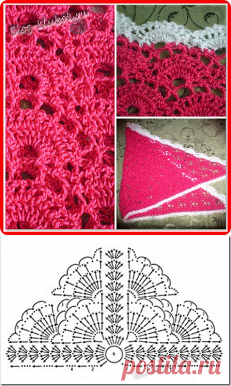 Ажурная косынка для девочки | Уроки вязания для начинающих бесплатно. Вязание спицами, крючком.