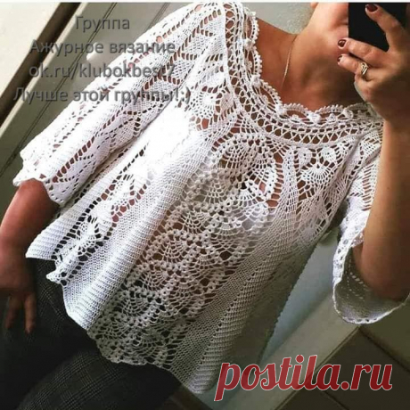 Ажурная кофточка крючком | Клубок