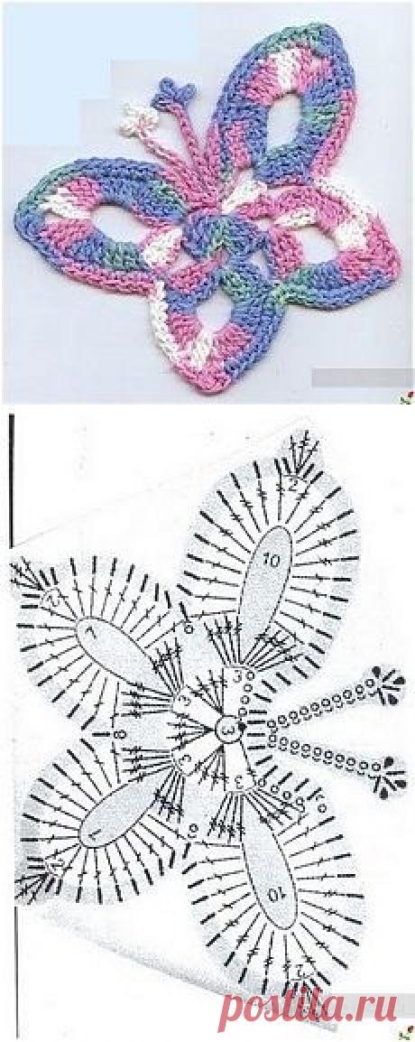 Схемы вязания игрушек - бабочка / Вязание игрушек на спицах и крючком, схемы и описание / КлуКлу. Рукоделие - бисероплетение, квиллинг, вышивка крестом, вязание